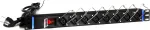 DSIT DS-8PDU-C13 19" 1U elektros paskirstymo įrenginys, 8 C13 jungtys, 1,8 m kabelis, juodas