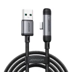 Joyroom EnjoyX Series USB-A į USB-C 90 laipsnių laidas A56, 3A, 480 Mbps, 1,2 m, juodas (S-A56)