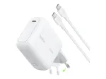 Belkin BOOSTCHARGE 100W USB-C GaN sieninis įkroviklis su 1,5 m USB-C į USB-C kabeliu - baltas