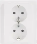 Busch-Jaeger SCHUKO dvigubas ki&scaron;tukinis lizdas 202 EUJB-84, Alpine White, įleidžiamas, 2 x F tipo, 16 A