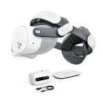 BOBOVR M3 Pro+ baterijų dirželis su 6500 mAh baterija ir įkrovimo stotele, skirtas Meta Quest 3/3S - baltas