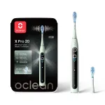 Oclean X Pro 20 i&scaron;manusis soninis dantų &scaron;epetėlis, mėtų žalios spalvos, Bluetooth, 42 000 VPM, su 1 &scaron;epetėlio galvute