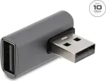 Delock USB 10 Gbps Type-A vyri&scaron;kas į moteri&scaron;ką kairės pusės kampinis adapteris, aliuminio korpusas