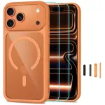 TECH-PROTECT MAGONE MagSafe dėklas su 2 vnt. grūdinto stiklo ekrano apsauga iPhone 17 Pro / 18 Pro - Cosmic Orange/Clear