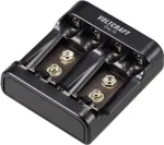 VOLTCRAFT P4-9 apvalių elementų įkroviklis NiMH/NiCd AA, AAA, 9V blokui VC-14936385
