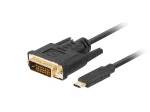 Vaizdo kabelio adapteris LANBERG CA-CMDV-10CU-0030-BK, USB Type-C į DVI-D, 3 m, juodas
