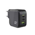 Green Cell CHARGC08 65 W USB-C PD ir USB-A UltraCharge sieninis įkroviklis (GaN, juodas)