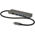 StarTech.com USB-C kelių prievadų adapteris - USB-C į HDMI 2.0b 4K 60Hz (HDR10), 100W Power Delivery perdavimas, 4 prievadų USB 3.0 &scaron;akotuvas - USB Type-C mini dokas - 30 cm ilgio pritvirtintas kabelis