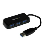 StarTech.com ne&scaron;iojamas 4 prievadų SuperSpeed Mini USB 3.0 &scaron;akotuvas - juodas