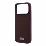 Lacoste PVC Iconic Petit Pique MagSafe telefono dėklas iPhone 18 Pro Max / 17 Pro Max, su metaliniu logotipu, bordo