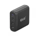 CLUB3D kelioninis įkroviklis 100W GaN technologija, keturi USB prievadai (2x Type-A ir 2x Type-C), Power Delivery (PD) 3.0 palaikymas