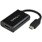 StarTech.com USB-C į HDMI 2.0 adapteris su Power Delivery - 4K 60Hz USB Type-C į HDMI vaizdo keitiklis - 60W PD įkrovimo prievadas - suderinamas su Thunderbolt 3 - juodas