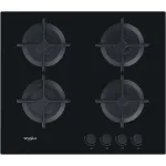 Whirlpool AKT 616/NB Juodas įmontuojamas 60 cm dujinė kaitlentė 4 zonos