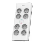 Philips SPN7080WA/60 apsauginis nuo vir&scaron;įtampių lizdų blokas baltas 8 AC lizdai 2 m
