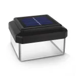 GB128 LED saulės energijos lempa tvoros stulpui, Juoda - Green Blue