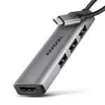 Axagon HMC-H3A USB 5Gbps USB-C centrinis įrenginys, 3x USB-A, HDMI 4K/30Hz, 15 cm USB-C laidas