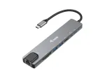 Equip USB-C 8 in 1 universalus adapteris, laidinis, USB Type-C, 100 W, 1000 Mbit/s, 1000BASE-T, IEEE 802.3ab