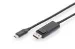 DIGITUS USB Type-C adapterinis kabelis, Type-C &rarr; DP M/M, 2 m, 4K/60 Hz, 32,4 Gb/s, CE, juoda