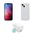 Mobiliojo įrenginio kroviklis eSTUFF ES-KIT-IPH15 vidaus AC skaidri b alta USB Type-C
