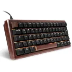 Sharkoon 100068100 Klaviatūra Office USB QWERTZ Voki&scaron;ka Medienos Spalva 61 Klavi&scaron;as RGB LED