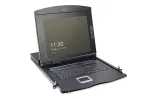 DIGITUS modulinė 43,2 cm (17 col.) TFT konsolė su 8 prievadų KVM, RAL 9005 juoda - QWERTY JAV