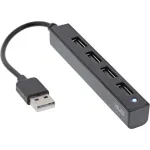 InLine USB 2.0 4 prievadų &scaron;akotuvas, USB-A ki&scaron;tukas į 4x USB-A lizdus, kabelis 15 cm