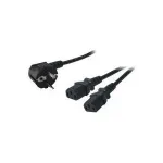 LogiLink Y-Stromkabel, 1 x Schuko - 2 x Kaltger&auml;tekupplung Kabell&auml;nge: 1,5 m (1,2 m + 0,3 m), Farbe: schwarz (CP101)