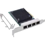 InLine Quad Gigabit tinklo plok&scaron;tė, 4x RJ45 2.5Gb/s, PCIe x4, su žemo profilio laikikliu