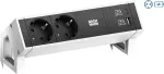 Bachmann DESK2 902.932 stalinis maitinimo blokas, 2x Schuko, USB-A ir USB-C 22 W, baltas