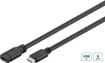 Microconnect USB3.1CC05EX USB-C ilginimo kabelis 0,5 m USB 3.2 Gen 1 juodas, sidabrinis