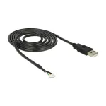 USB kabelis DeLOCK 1,5 m USB 2.0 A / 5 kontaktų, juodas