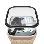 PanzerGlass apsauginis stiklas su juodu metaliniu rėmeliu, skirtas Apple Watch, modelis PG56329
