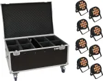 Eurolite LED IP PAR 12x9W SCL Spot rinkinys su 8 vnt. ir ratukais varomu krep&scaron;iu