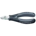 Knipex elektronikos &scaron;oniniai pjaustytuvai 115 mm, forma 2, nuožulnūs, be veidrodinio poliravimo