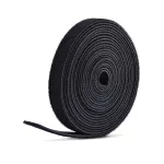 StarTech.com 75ft (22,8 m) Kilpinės ir kilpelės juostos rulonas, 0,5 colio pločio, juoda, pjaustomo dydžio daugkartiniai kabelių rai&scaron;čiai, tvirtinimo juosta, reguliuojami audiniai apvyniojimai, didmeninis rulonas