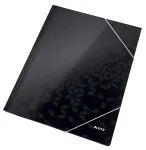Leitz 3-Flap Folder WOW Card/POB A4, sklankinis aplankas, A4, polipropilenas (PP), juoda, 150 lapų, elastinė juosta
