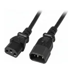 EFB-Elektronik IEC maitinimo ilginimo laidas C14 180&deg; - C13 180&deg;, juodas, 0,5 m, 3 x 0,75 mm&sup2;
