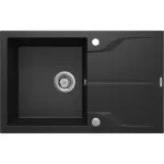 DEANTE 1-Bowl Granite Sink with Drainer Graphite Metallic Andante