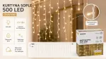 Extralink Icicle Curtain, 500 LED, &scaron;ilta balta + &scaron;alta blykstė, ilgis 3 + 20 m