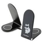 Karl Lagerfeld 2-in-1 Foldable Wireless Charger KLDCRFALCHNK 15W Black Choupette MagSafe