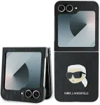 Karl Lagerfeld KLHCZF6PGKSKIHK Saffiano Monogram Hard Case, Samsung Galaxy Z Flip 6 / Z Flip 7 FE, Juoda