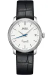 MIDO Baroncelli Lady automatinis laikrodis 33mm, nerūdijančio plieno, baltas ciferblatas, juoda odinė apyrankė M027207160100