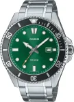 CASIO MDV107D3A2VDF Vyri&scaron;kas analoginis laikrodis, 42 mm nerūdijantis plienas, žalias ciferblatas, 200 m atsparumas vandeniui