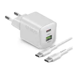 STEP BY STEP SBS 30W 1C + 1A White USB-C įkroviklis su 1,5 m kabeliu