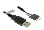 USB kabelis Akasa 0,4 m USB A juodas
