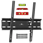 Sieninis TV laikiklis MACLEAN MC-748A VESA 100x100&ndash;400x400 mm Pakreipiamas Juodas Krovinys iki 45 kg