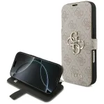 Guess Book 4G Metal Logo folio dėklas, skirtas iPhone 16 Pro / 17 Pro - rožinis