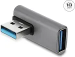 Delock USB 10 Gbps Type-A vyri&scaron;kas į moteri&scaron;ką adapteris, stačiu kampu, aliuminio korpusas
