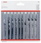 Bosch 2607011169 medienos pjūklelio a&scaron;menų rinkinys, 10 vnt., T formos kotas, HCS