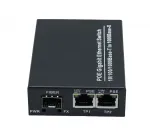 EXERTIS CONNECT 311793 medijos keitiklis su 30 W PoE+ injektoriumi, 2x 10/100/1000 Mbps RJ45, 1x 100/1000 Mbps SFP lizdas